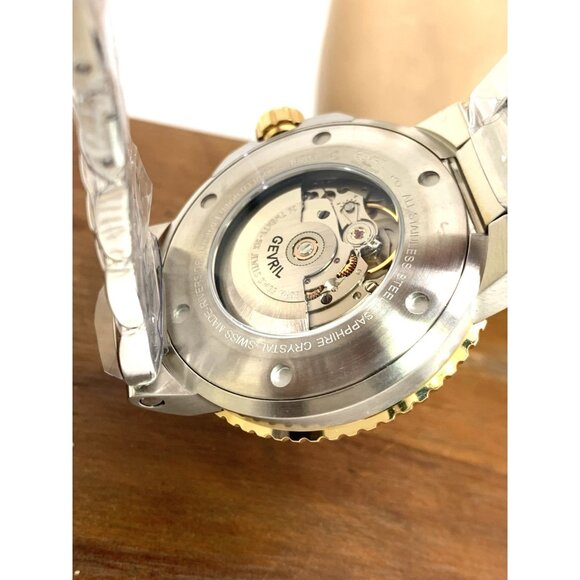 Gevril Men's Watch 46703 Riverside Swiss Automatic Green Dial Two Tone 43mm - Picture 6 of 14